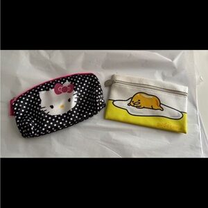 Sanrio Hello Kitty Gudetama The Lazy Egg Makeup Pouches Pencil Cases Bundle Ipsy